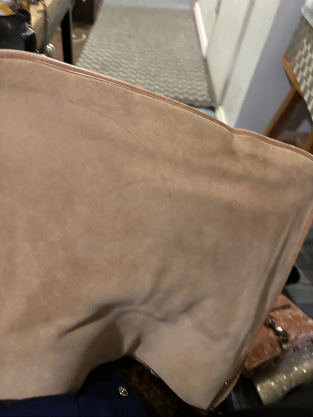 Gucci Tan Suede Shoulder Bag with Leather Trim - Vintage authentic - Picture 5 of 16